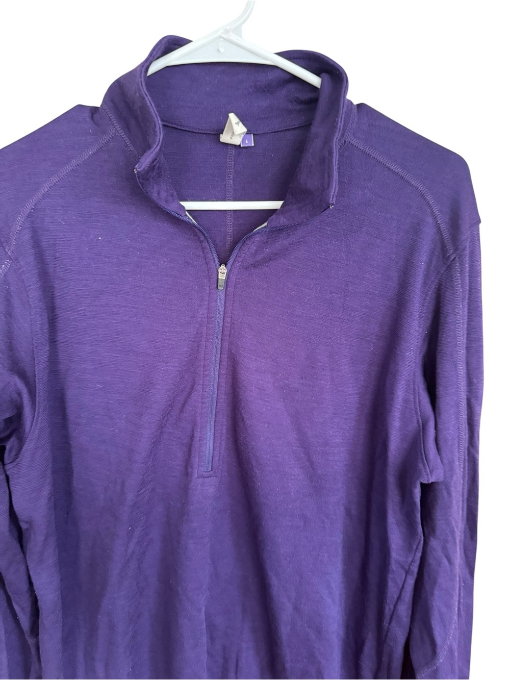 Ibex Merino Wool Base layer Quarter Zip Pullover size large , purple - Picture 3 of 6